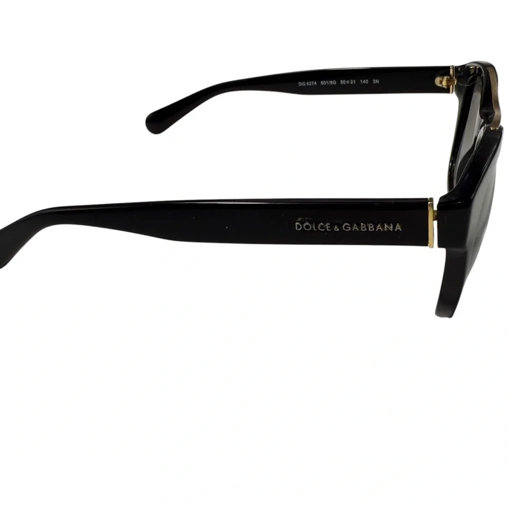DOLCE & GABBANA DG 4274 501/8g 50-21-140 3N Black/Gold Sunglasses double bridge